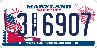 MD license plate 3BM6907