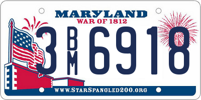 MD license plate 3BM6918