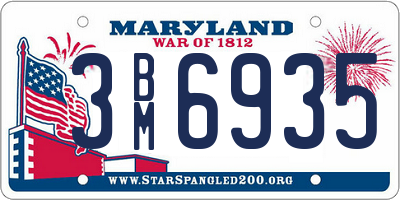 MD license plate 3BM6935