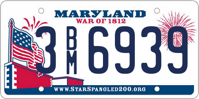 MD license plate 3BM6939
