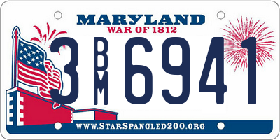 MD license plate 3BM6941