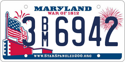 MD license plate 3BM6942