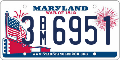 MD license plate 3BM6951