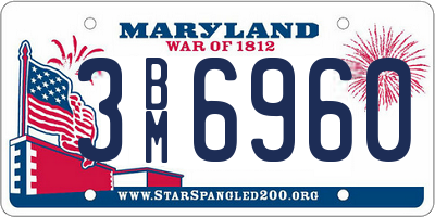 MD license plate 3BM6960