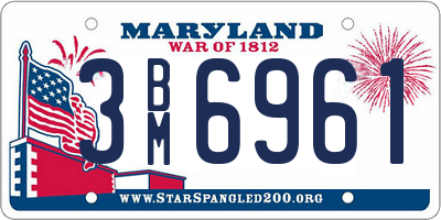 MD license plate 3BM6961