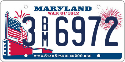 MD license plate 3BM6972