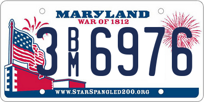 MD license plate 3BM6976