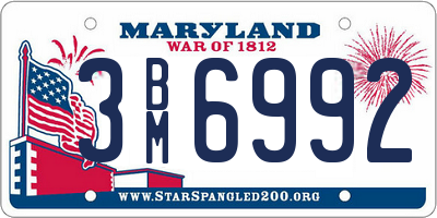 MD license plate 3BM6992