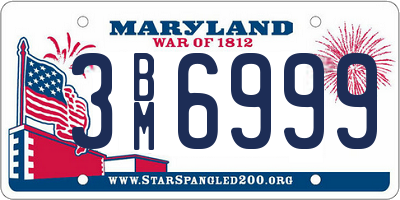 MD license plate 3BM6999