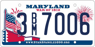 MD license plate 3BM7006