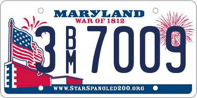 MD license plate 3BM7009