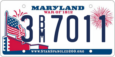 MD license plate 3BM7011