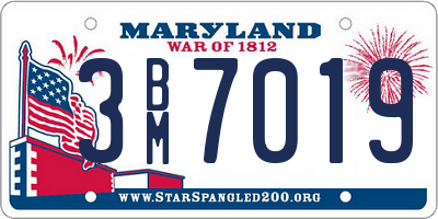 MD license plate 3BM7019