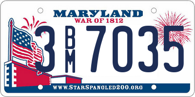 MD license plate 3BM7035