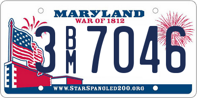 MD license plate 3BM7046