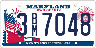 MD license plate 3BM7048