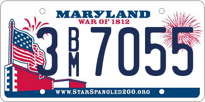 MD license plate 3BM7055