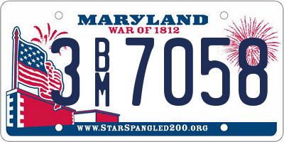 MD license plate 3BM7058