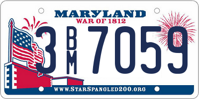 MD license plate 3BM7059