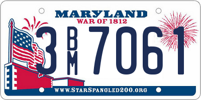 MD license plate 3BM7061