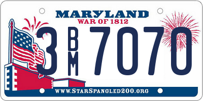 MD license plate 3BM7070