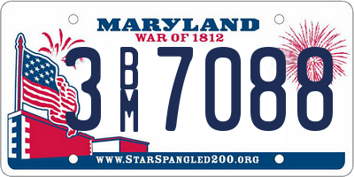 MD license plate 3BM7088
