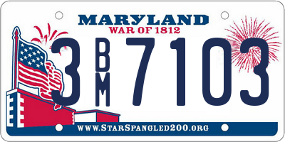 MD license plate 3BM7103