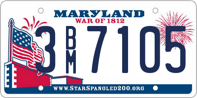 MD license plate 3BM7105