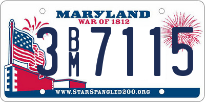 MD license plate 3BM7115