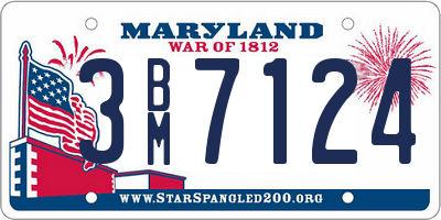 MD license plate 3BM7124