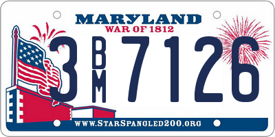 MD license plate 3BM7126