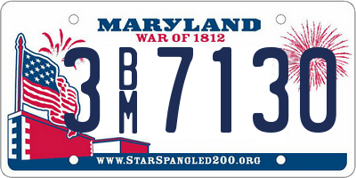MD license plate 3BM7130