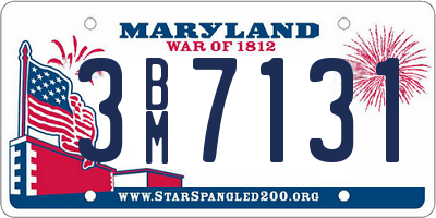 MD license plate 3BM7131
