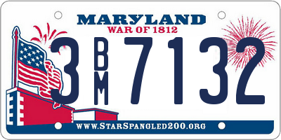 MD license plate 3BM7132