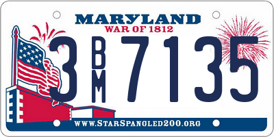 MD license plate 3BM7135