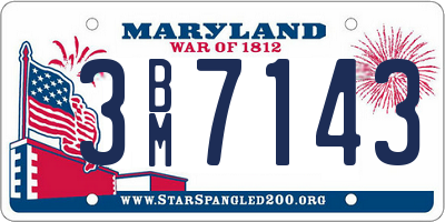 MD license plate 3BM7143