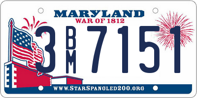 MD license plate 3BM7151