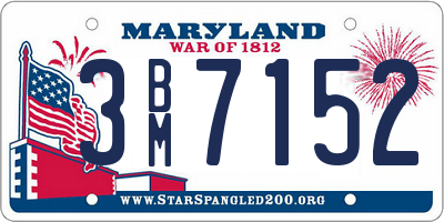 MD license plate 3BM7152