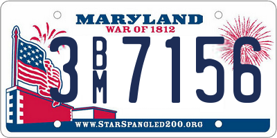 MD license plate 3BM7156