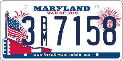 MD license plate 3BM7158