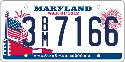 MD license plate 3BM7166