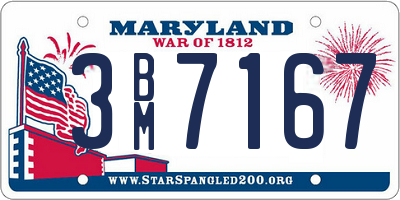 MD license plate 3BM7167