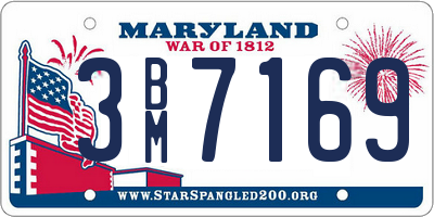 MD license plate 3BM7169