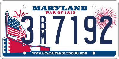 MD license plate 3BM7192