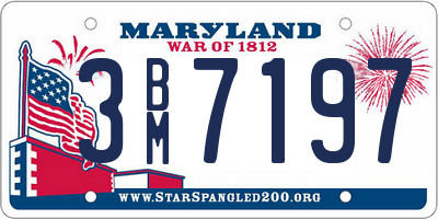MD license plate 3BM7197