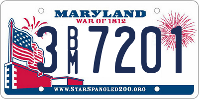 MD license plate 3BM7201