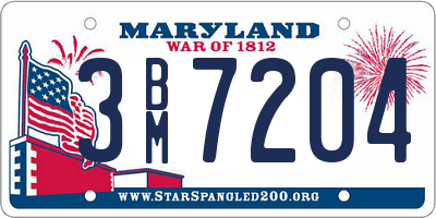 MD license plate 3BM7204