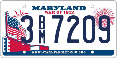 MD license plate 3BM7209