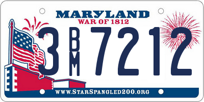 MD license plate 3BM7212