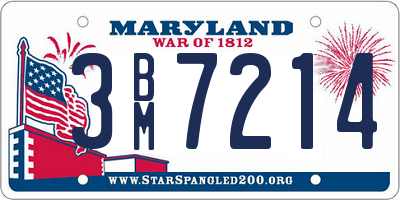 MD license plate 3BM7214